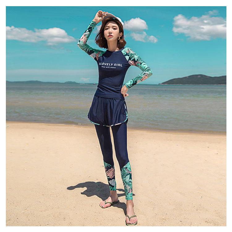 フィットネス水着 レディース セパレート 長袖シャツ ショートパンツ レギンス 体型カバー 水着 ビキニ 露出控えめ UVカット 紫外線対策 サーフパ |  | 12