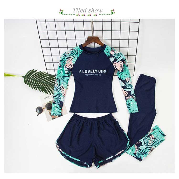 フィットネス水着 レディース セパレート 長袖シャツ ショートパンツ レギンス 体型カバー 水着 ビキニ 露出控えめ UVカット 紫外線対策 サーフパ |  | 17