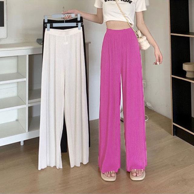 送料無料 切れるパンツ プリーツパンツ シフォン ワイドパンツ プリーツ ウェストゴム ロング丈 パンツ ガウチョパンツ ボトムス プリーツパンツ リ |  | 03