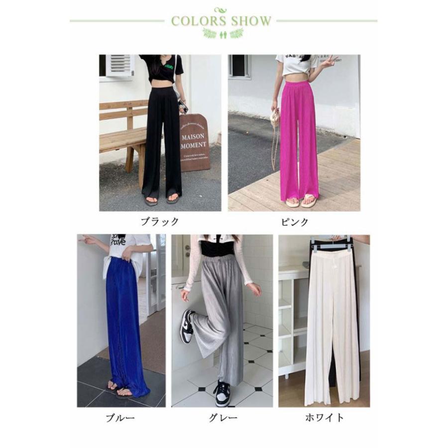 送料無料 切れるパンツ プリーツパンツ シフォン ワイドパンツ プリーツ ウェストゴム ロング丈 パンツ ガウチョパンツ ボトムス プリーツパンツ リ |  | 06