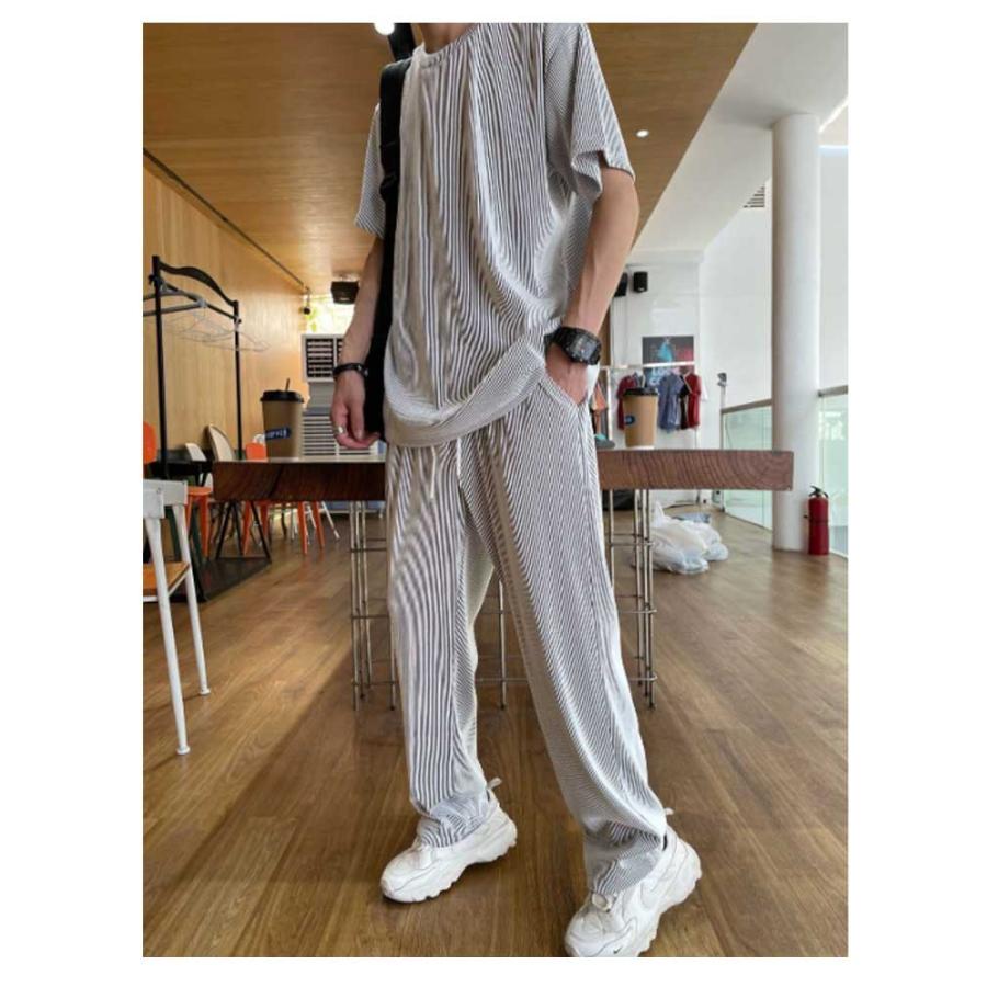 夏服 上下セット セットアップ メンズ ジャージ 運動服 スポーツウェア トレーニングウェア 半袖ｔシャツ トレーナー プルオーバーパーカー ワイドパ |  | 11