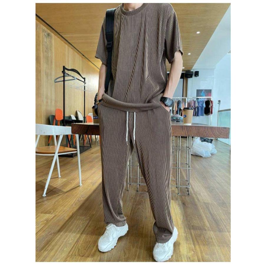 夏服 上下セット セットアップ メンズ ジャージ 運動服 スポーツウェア トレーニングウェア 半袖ｔシャツ トレーナー プルオーバーパーカー ワイドパ |  | 14