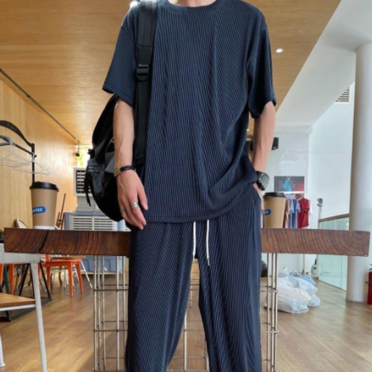 夏服 上下セット セットアップ メンズ ジャージ 運動服 スポーツウェア トレーニングウェア 半袖ｔシャツ トレーナー プルオーバーパーカー ワイドパ |  | 01