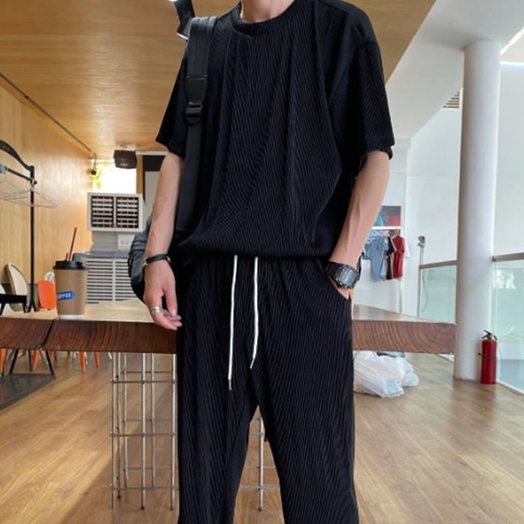 夏服 上下セット セットアップ メンズ ジャージ 運動服 スポーツウェア トレーニングウェア 半袖ｔシャツ トレーナー プルオーバーパーカー ワイドパ |  | 03