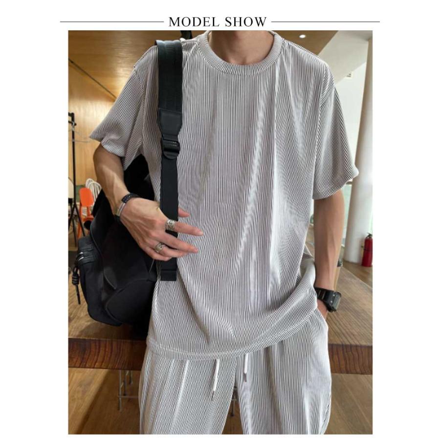 夏服 上下セット セットアップ メンズ ジャージ 運動服 スポーツウェア トレーニングウェア 半袖ｔシャツ トレーナー プルオーバーパーカー ワイドパ |  | 07