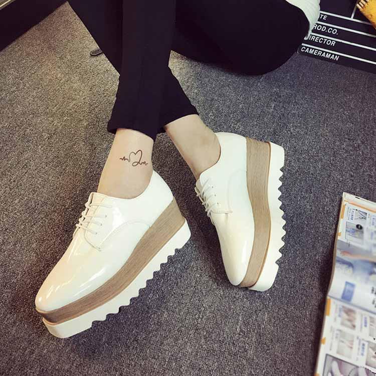 オックスフォード シューズ レディース 厚底 ウェッジソール