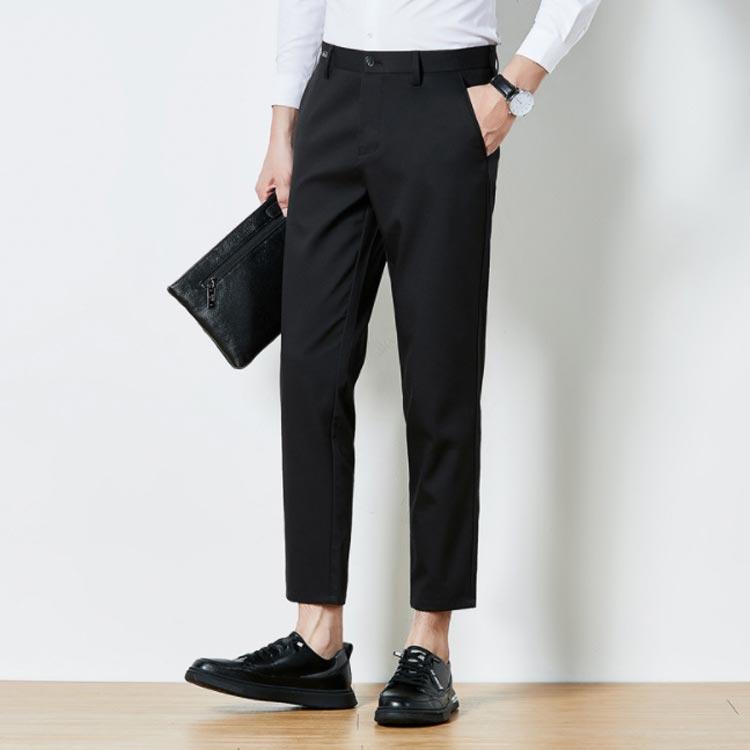 スーツパンツ メンズ ズボン 紳士 スラックス スリム ロングパンツ 長ズボン 九分丈 テーパードパンツ イージーパンツ ボトムス ビジネスパンツ お |  | 02
