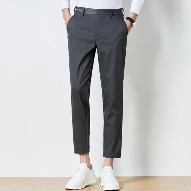 スーツパンツ メンズ ズボン 紳士 スラックス スリム ロングパンツ 長ズボン 九分丈 テーパードパンツ イージーパンツ ボトムス ビジネスパンツ お |  | 03