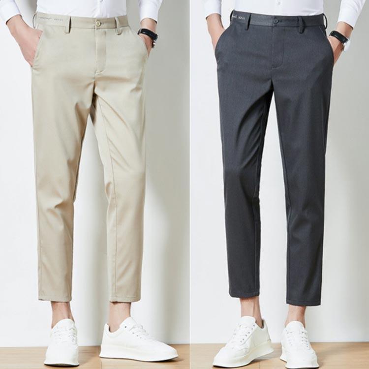 スーツパンツ メンズ ズボン 紳士 スラックス スリム ロングパンツ 長ズボン 九分丈 テーパードパンツ イージーパンツ ボトムス ビジネスパンツ お |  | 04