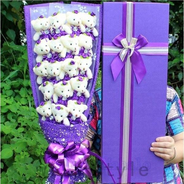 21特集 愛の花束熊束プロポーズくま束ベアブーケバレンタインデープレゼントギフト愛の告白誕生日結婚記念日愛を伝えるalohamahalo