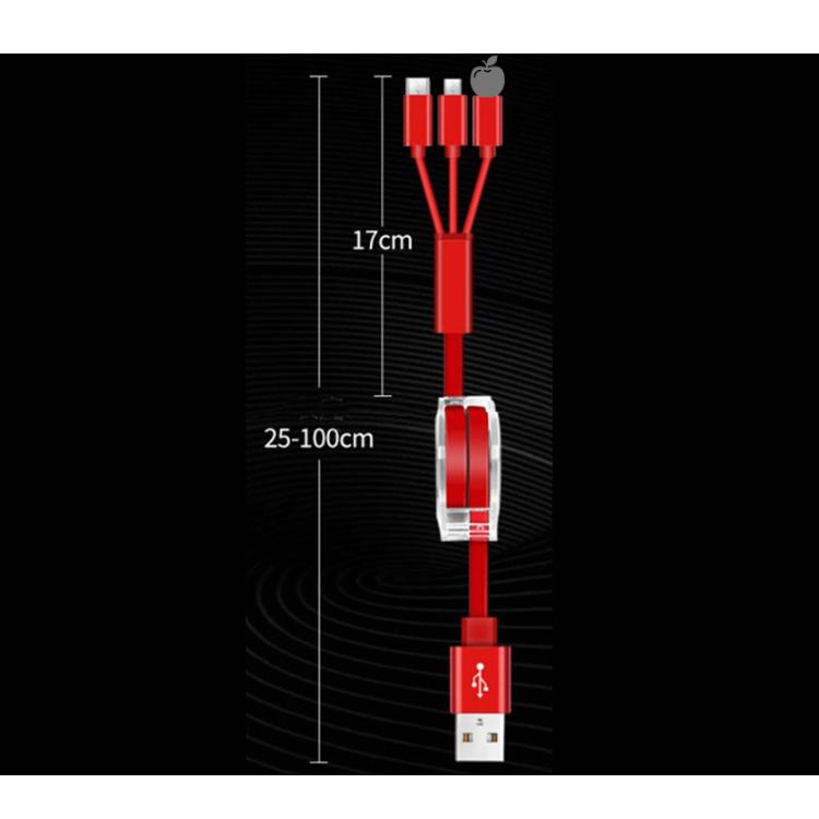 iPhone 充電 ケーブル 巻き取り ケーブル 3in1 巻き取り式 充電ケーブル USBケーブル 充電 ケーブル コード Lightning Ty |  | 11