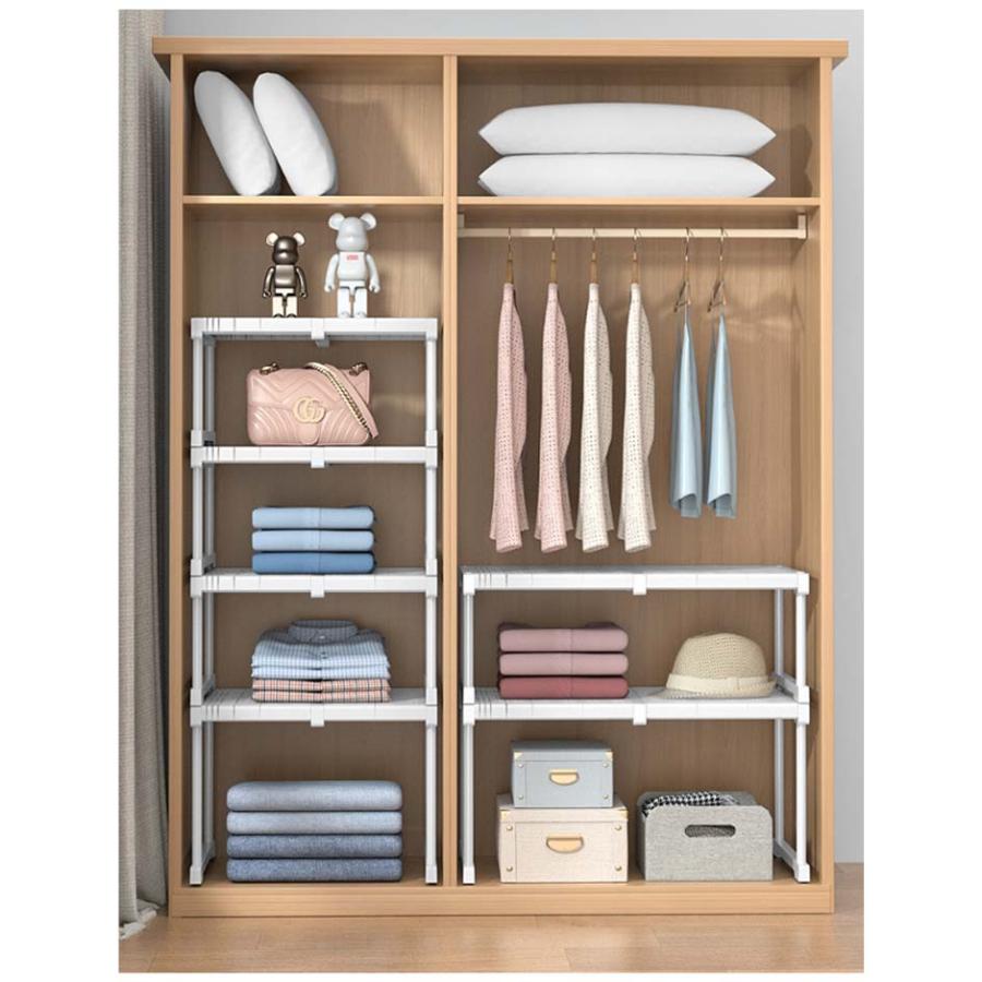 押し入れ 伸縮 収納棚 収納ラック クローゼット 押入れ整理棚 幅伸縮 押入れ収納 押入れラック 衣類収納 シンク下ラック 食器棚 置き型 スライド式 |  | 16