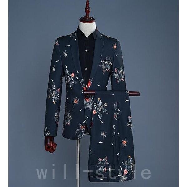 再再販 メンズ演出服花柄セットアップスーツフォーマルステージ衣装ヒップホップダンスウェア歌手司会上下セットコスプレ舞台衣装黒 人気特価激安 Cygen Eu