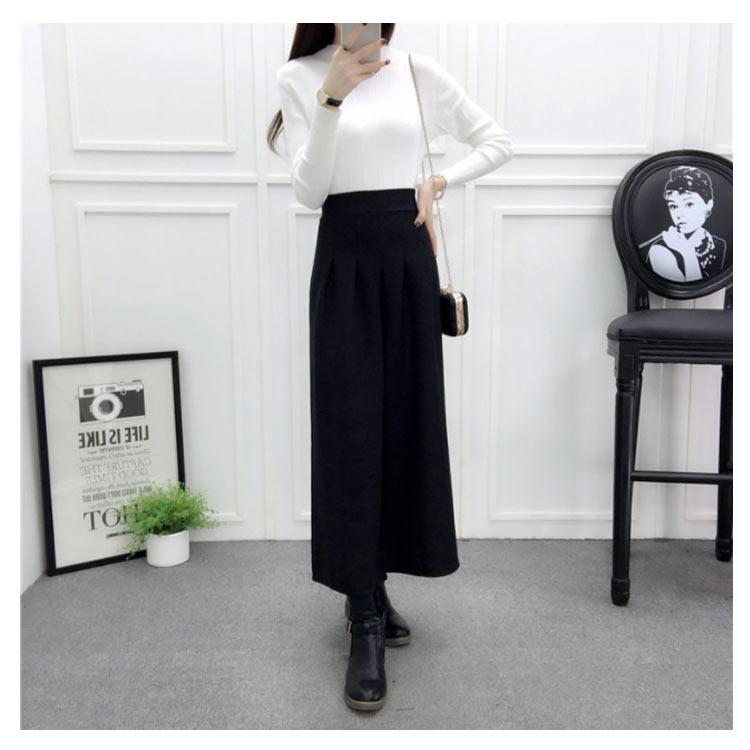 ガウチョパンツ ウール混 パンツ 9分丈 スカンツ スカーチョ ボトムス ハイウエスト ワイドパンツ レディース 送料無料 秋冬 あったか ガウチョパ |  | 11