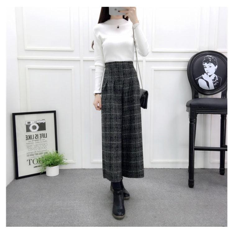 ガウチョパンツ ウール混 パンツ 9分丈 スカンツ スカーチョ ボトムス ハイウエスト ワイドパンツ レディース 送料無料 秋冬 あったか ガウチョパ |  | 14