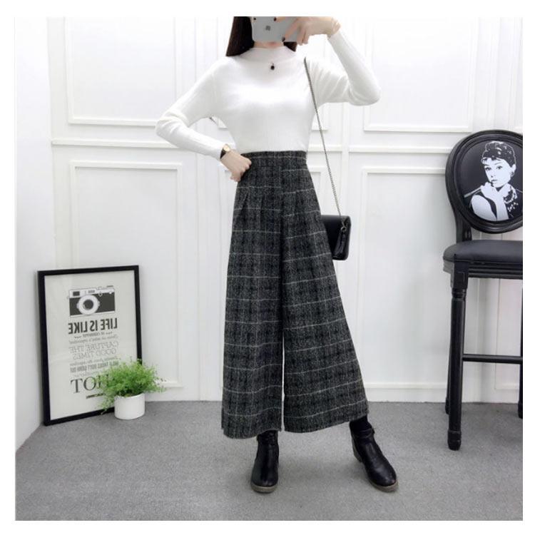 ガウチョパンツ ウール混 パンツ 9分丈 スカンツ スカーチョ ボトムス ハイウエスト ワイドパンツ レディース 送料無料 秋冬 あったか ガウチョパ |  | 15