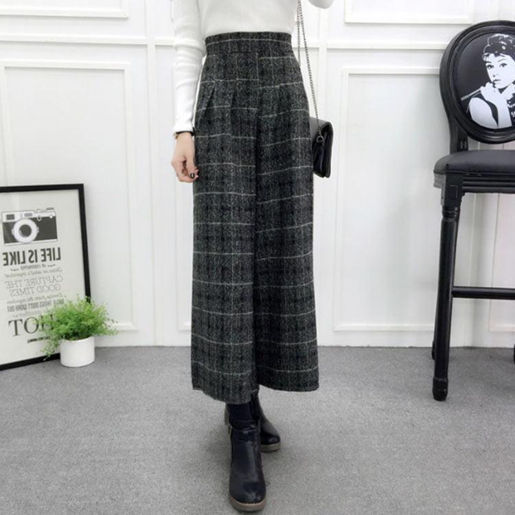 ガウチョパンツ ウール混 パンツ 9分丈 スカンツ スカーチョ ボトムス ハイウエスト ワイドパンツ レディース 送料無料 秋冬 あったか ガウチョパ |  | 02