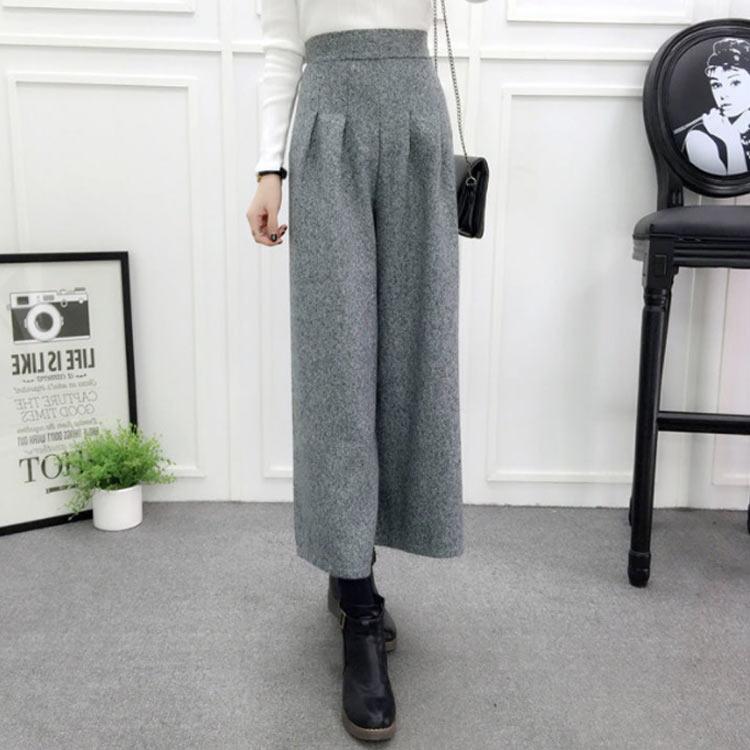 ガウチョパンツ ウール混 パンツ 9分丈 スカンツ スカーチョ ボトムス ハイウエスト ワイドパンツ レディース 送料無料 秋冬 あったか ガウチョパ |  | 04