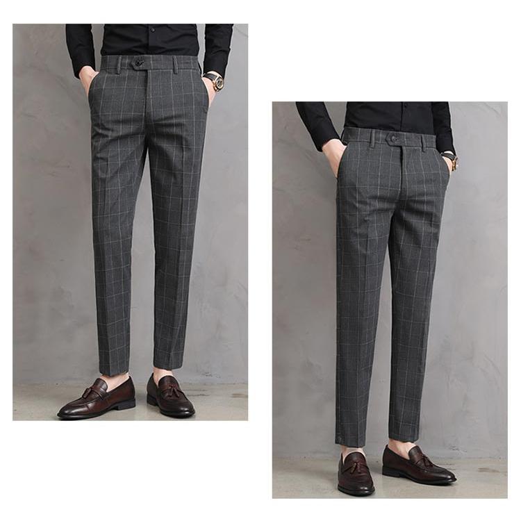 スラックス パンツ チェック柄 メンズ ノータック スラックスパンツ 春夏 テーパードパンツ ズボン ビジネスパンツ 洗える 細身 スリム ビジネス |  | 11