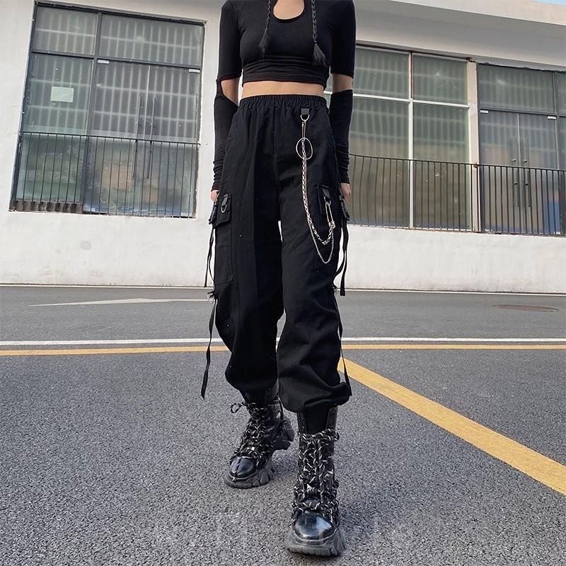 カーゴパンツ レディース 原宿 韓国ファッション ワイドパンツ ハイウエスト ズボン ボトムス ヒップホップ ダンス衣装 ストリート系 カジュアル チェーン付き Will0 2wgnoepd Will Style 通販 Yahoo ショッピング