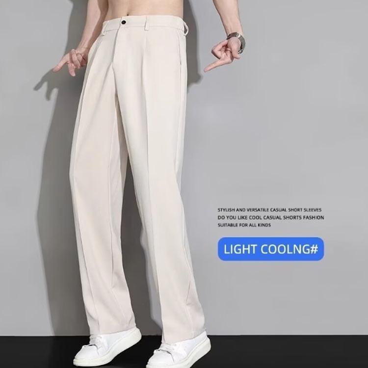 スラックス ビジネスパンツ アイスシルクパンツ 大きいサイズ 夏パンツ メンズ ゴルフパンツ 涼しい チノパン 清涼 涼感 ズボン 送料無料 ゴルフウ |  | 03