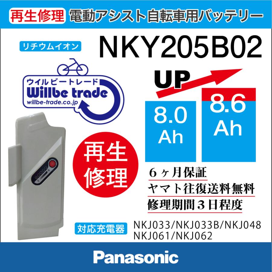 電動自転車バッテリー NKY205B02 Panasonic（パナソニック） 電動自転車 バッテリー NKY205B02 電池交換