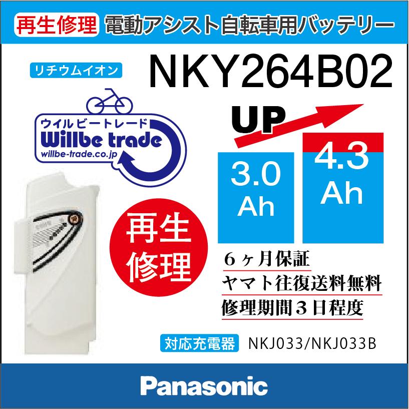 Panasonic（パナソニック） 電動自転車 バッテリー NKY264B02 電池交換