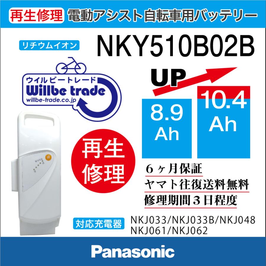 おしゃれ 電動自転車 バッテリー パナソニック Panasonic NKY510B02