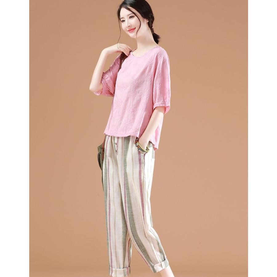 マルチカラーで可愛いピンストライプパンツ レディース ピンストライプ 入学式 ワイドパンツ クロップド スキニー L100 0213 Supersport Tn