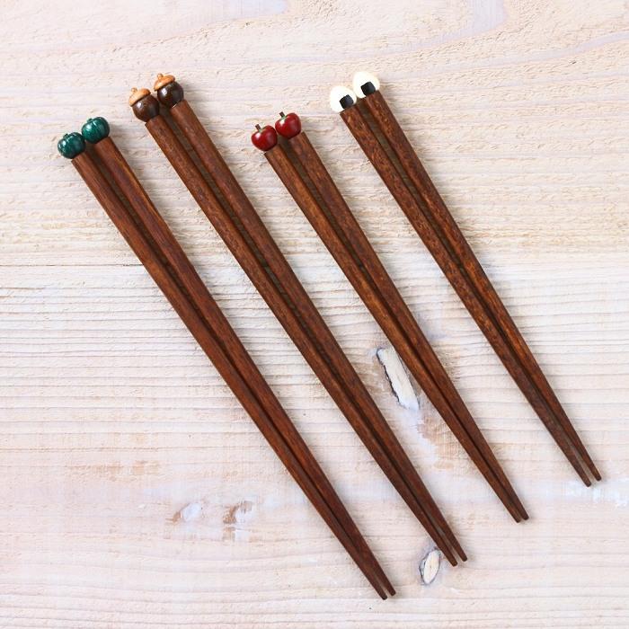 箸 日本製 おしゃれ 先角箸 子供 大人 お箸 はし ハシ かわいい 天然木 どんぐり りんご おにぎり かぼちゃ |  | 07