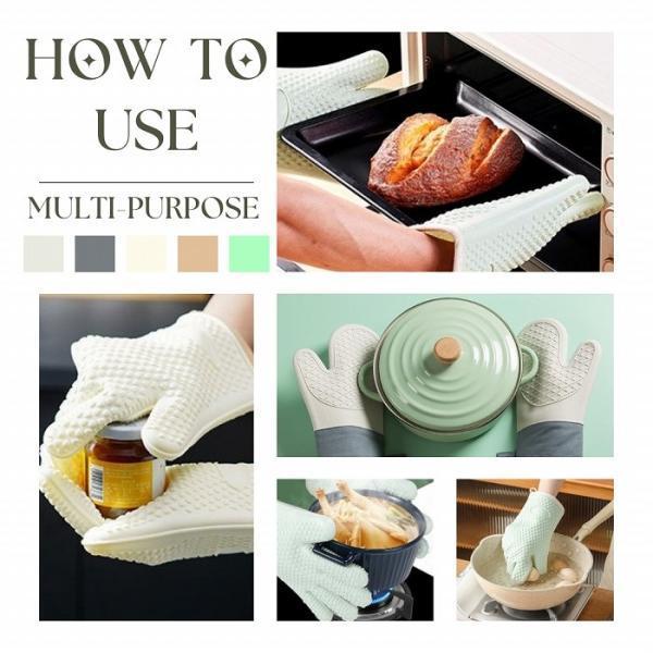 鍋つかみ ミトン おしゃれ シリコン 耐熱 オーブンミトン 300℃ 可愛い 5本指 キッチン 左右兼用 片手 |  | 12