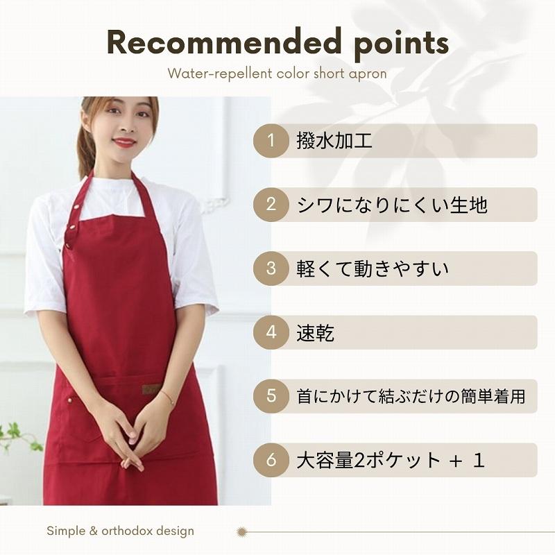 エプロン おしゃれ 防水エプロン 保育士 ワークエプロン かわいい 撥水 レディース ショート丈 美容師 作業用 軽量 |  | 02