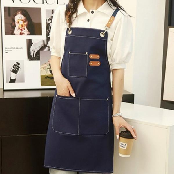 エプロン おしゃれ ワークエプロン 保育士 黒 かわいい メンズ レディース 作業用 バッククロスエプロン |  | 09