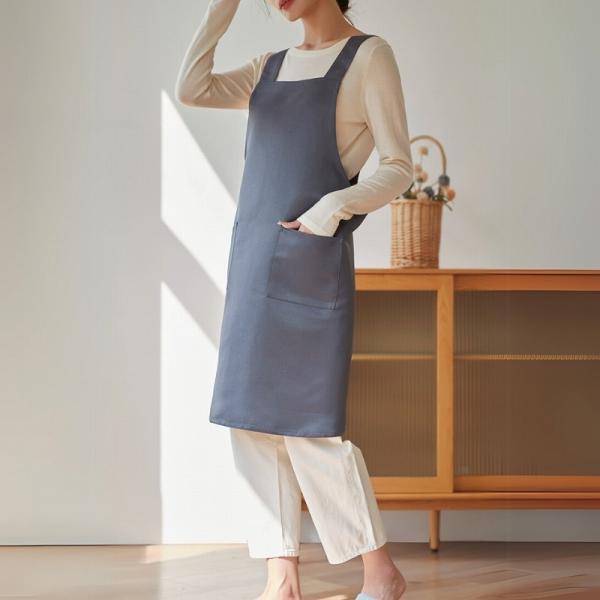 エプロン おしゃれ 保育士 H型 防水エプロン 黒 かわいい エプロンH型