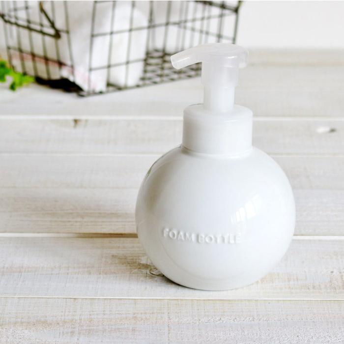 ソープディスペンサー 泡 ハンドソープ ボトル ハンドソープ ディスペンサー ソープボトル おしゃれ  洗面用品 キッチン用品 陶器 白磁 雑貨 日本製 | 