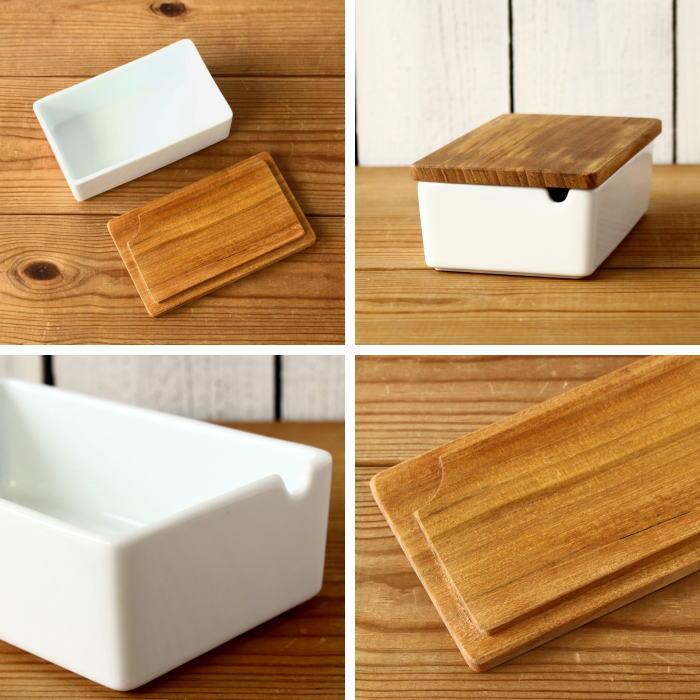 バターケース おしゃれ 200g ナイフ 収納 陶器 白磁 保存容器 木蓋 調味料入れ キッチン用品 生活雑貨 ナチュラル 日本製 |  | 02