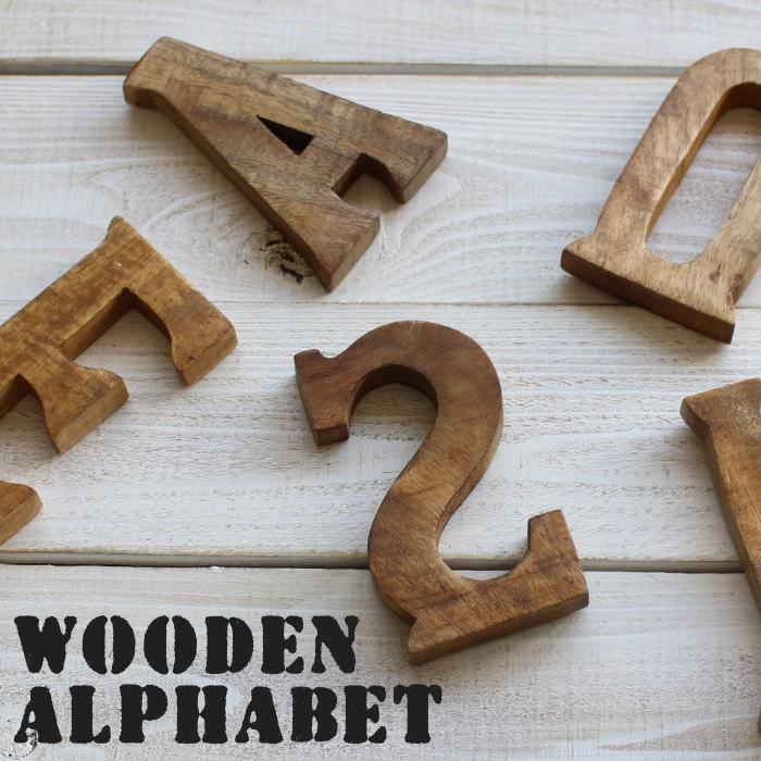 ウッデンアルファベット 木製品 ディスプレイ 自立可能 インテリア ガーデニング 小物 ナチュラル カッコいい かわいい オシャレ DIY | 