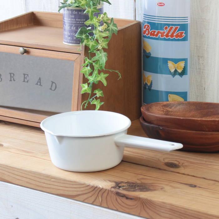 片手鍋 おしゃれ IH ホーロー 琺瑯 ソースパン オーブン対応 食洗器対応 おしゃれ 17cm 1200cc | 