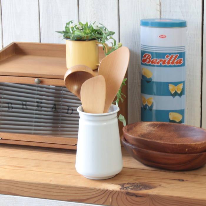 キッチンツールスタンド キッチン収納 キッチンツールホルダー 調理小道具立て ユーテンシルホルダー ホーロー 琺瑯 | 