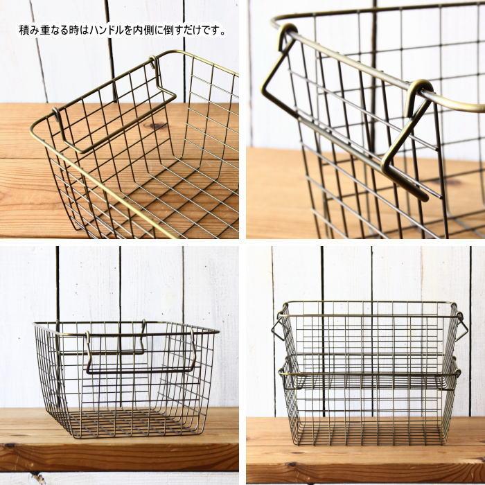ワイヤーバスケット スタッキング かご バスケット カゴ 収納カゴ 収納ボックス 積み重ね おしゃれ Mサイズ |  | 03