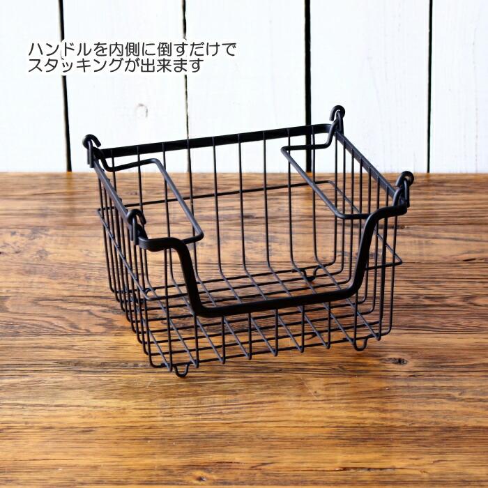 かご バスケット カゴ ワイヤーバスケット 収納カゴ 収納バスケット おしゃれ 籠 収納 籠バスケット スタッキングバスケット 持ち手 アイアン アンティーク 雑貨 |  | 04