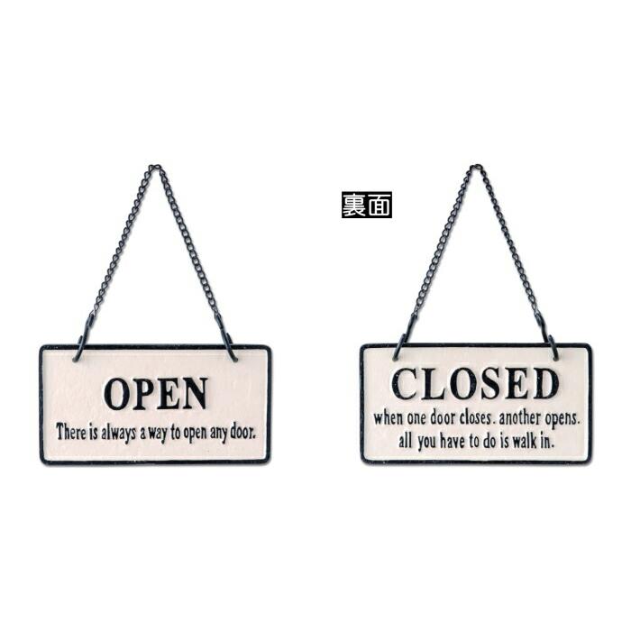 オープンクローズ看板 ドアプレート ドアサインプレート 店舗 看板 おしゃれ 営業中看板 カフェ open closed |  | 03
