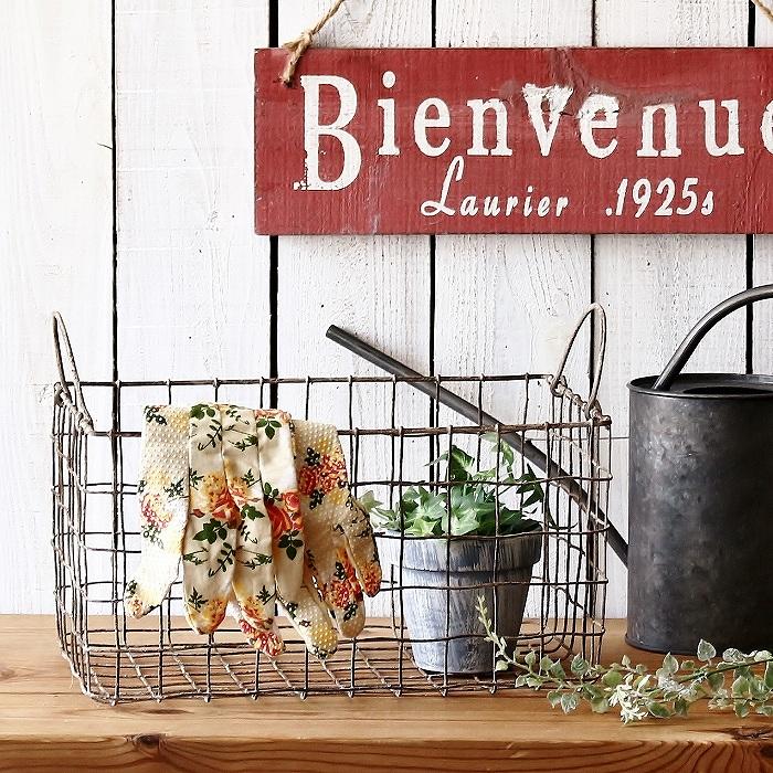 かご バスケット カゴ ワイヤーバスケット 収納カゴ ガーデニング 収納バスケット アイアン グレー | 