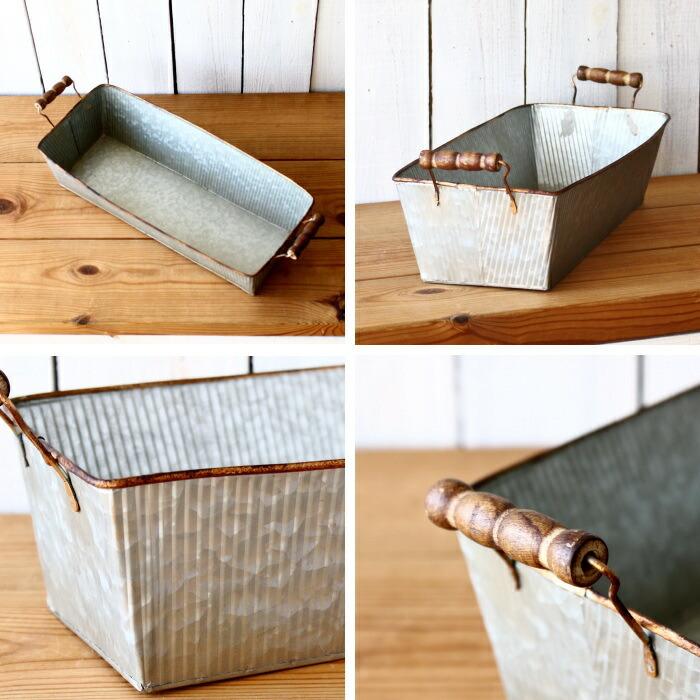 植木鉢 鉢 ガーデニング用品 プランター おしゃれ 鉢カバー 長方形 ガーデニング ブリキ鉢 アンティーク |  | 02