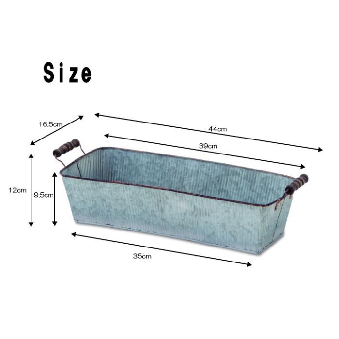 植木鉢 鉢 ガーデニング用品 プランター おしゃれ 鉢カバー 長方形 ガーデニング ブリキ鉢 アンティーク |  | 03