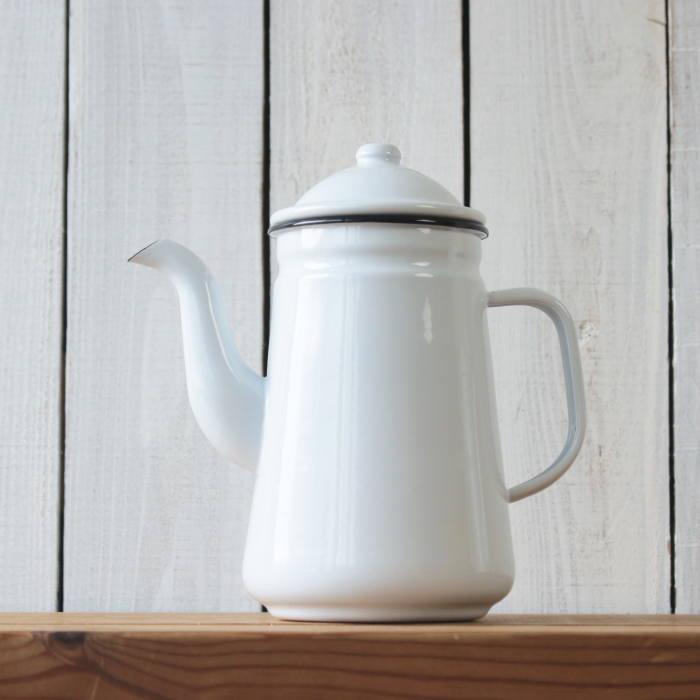 コーヒーポット 直火 ホーロー おしゃれ ケトル ポット 琺瑯 食洗器対応 1300ml |  | 02