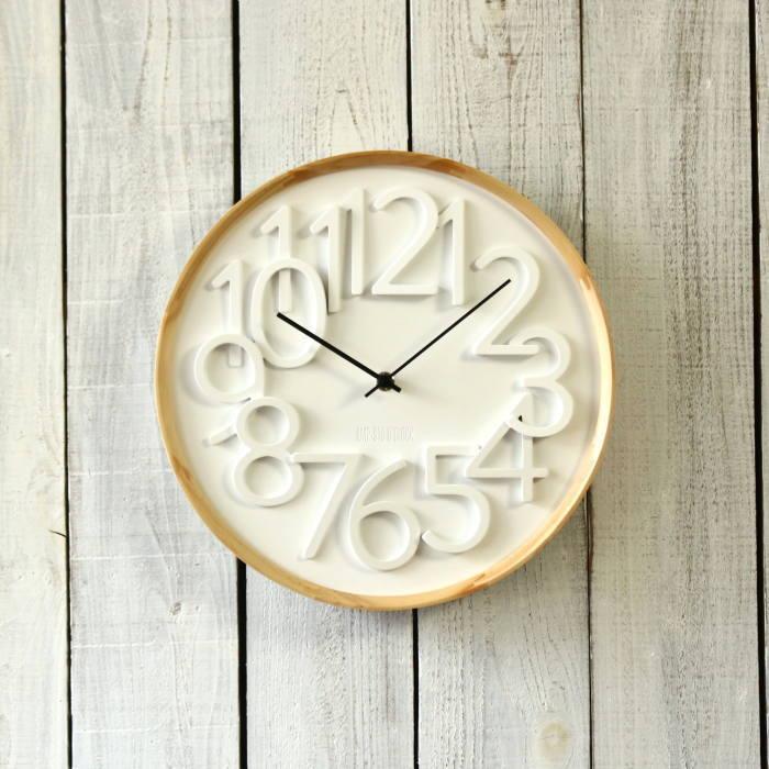 壁掛け時計 掛け時計 おしゃれ 北欧 かけ時計 オシャレ 壁時計 ウォールクロック 静音 インテリア時計 ナチュラル シンプル スイープムーブメント 木製 ホワイト |  | 03
