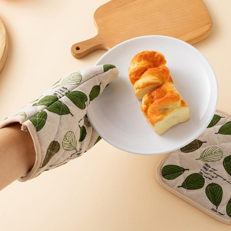 鍋つかみ ミトン 耐熱 なべつかみ オーブンミトン キッチンミトン 耐熱手袋 キッチン用品 おしゃれ 綿麻 両手 2枚セット |  | 08