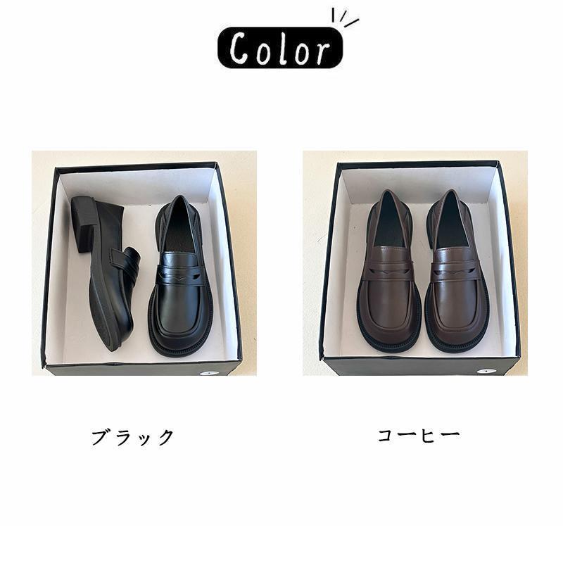 ローファー レディース パンプス スリッポン 厚底 革靴 コイン