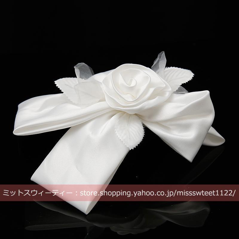 ウエディングヘッドドレス大きいリボンホワイト髪飾り花嫁ウェディング結婚式披露宴ブライダルパーティー二次会韓国風前撮りヘアアクセサリー |  | 04